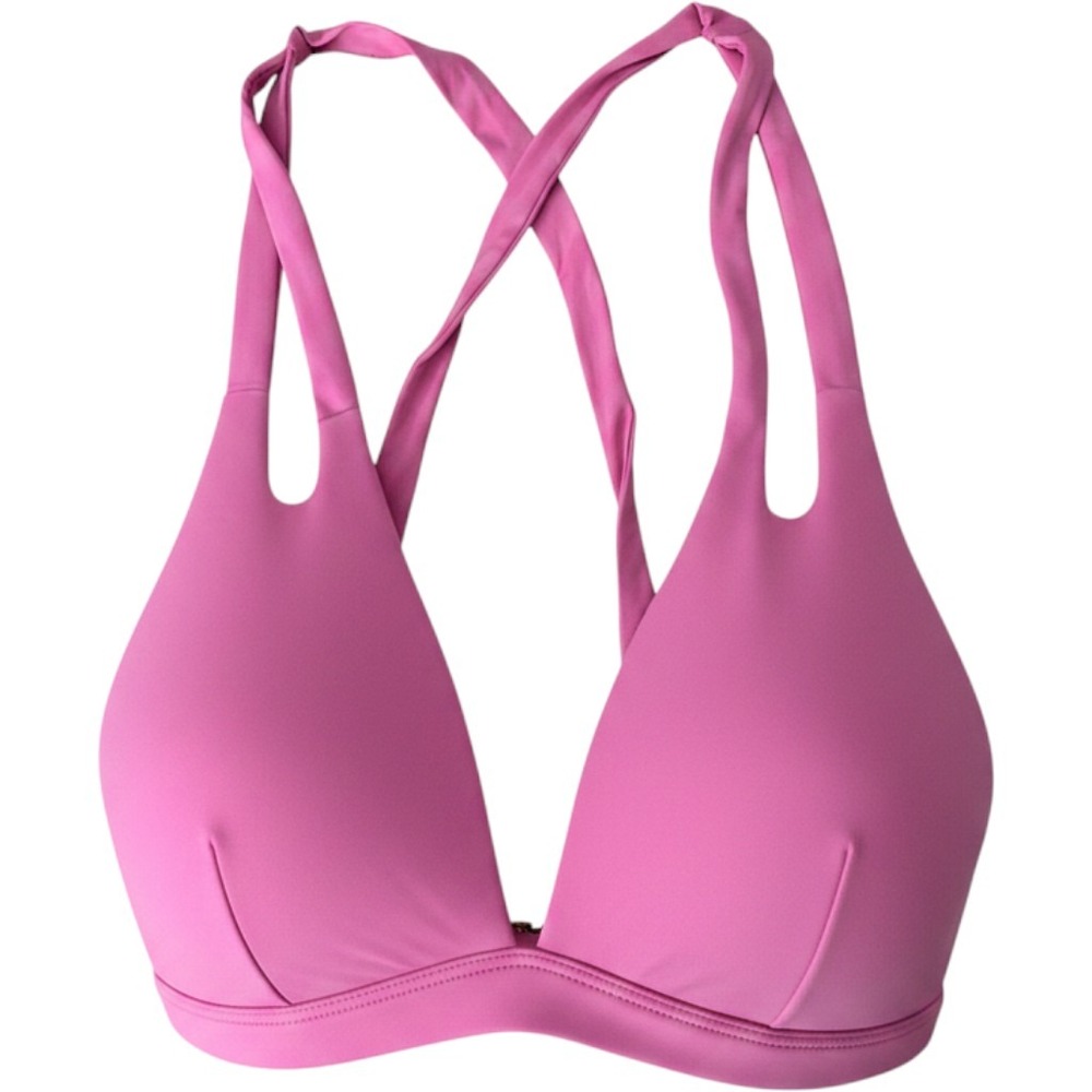 BECCA Bikini Top Women Large Pink NEW Triangle Cross Back‎ Cutout 873647